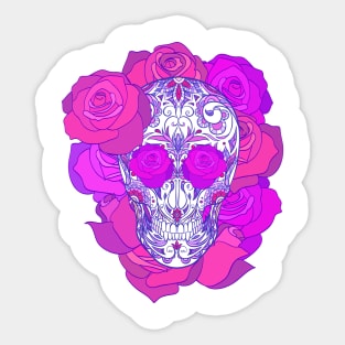 Sugar skull and roses Sticker